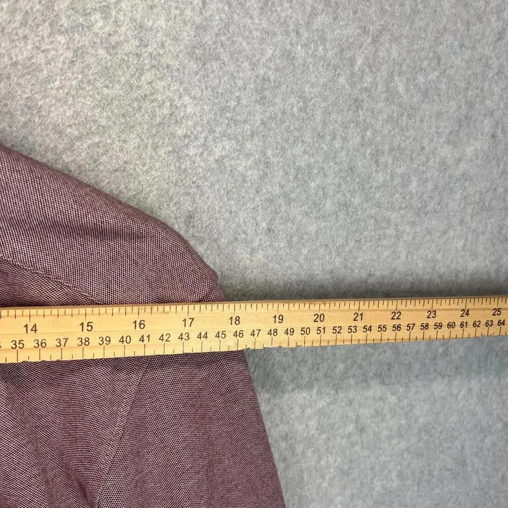 YoungLA Shirt Mens M Heather Burgundy Button Up Long‎ Sleeve Stretch Cotton